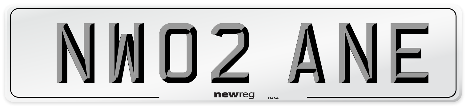 NW02 ANE Number Plate from New Reg